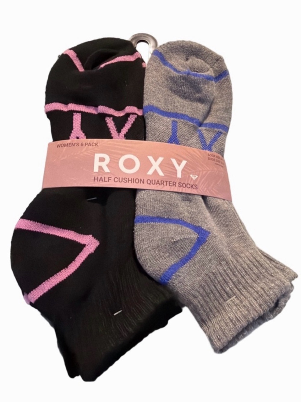 Roxy Women’s 6 Pack Quarter Socks